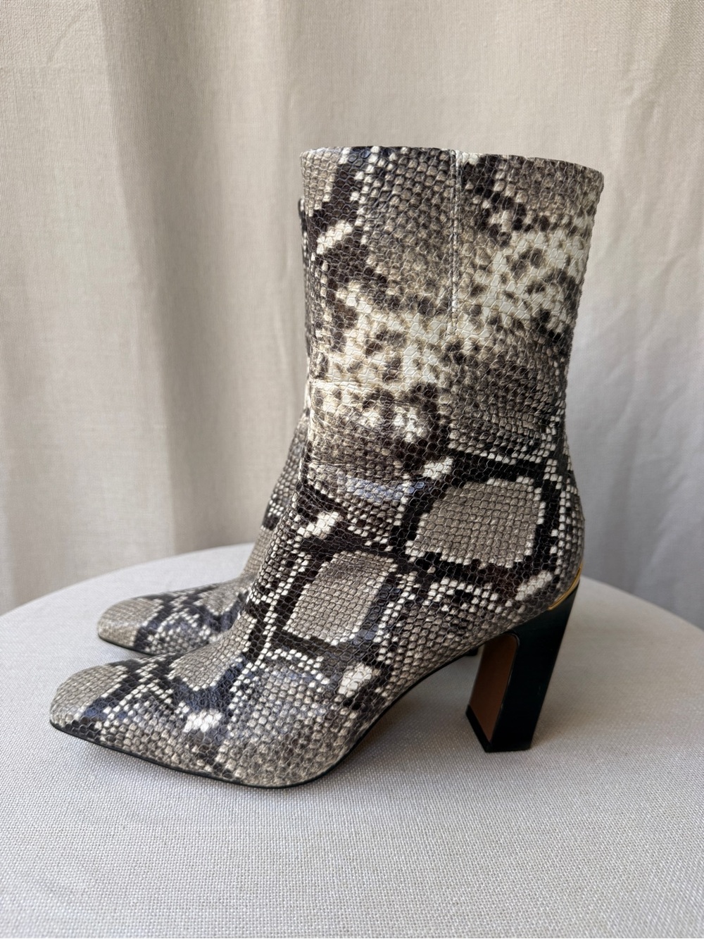 Python-Print High Ankle Boot in Grey